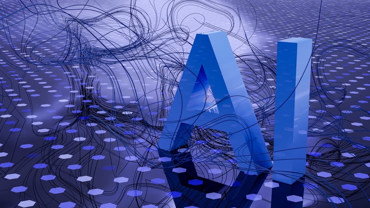 Abstract AI and technology visualization for conversational automation